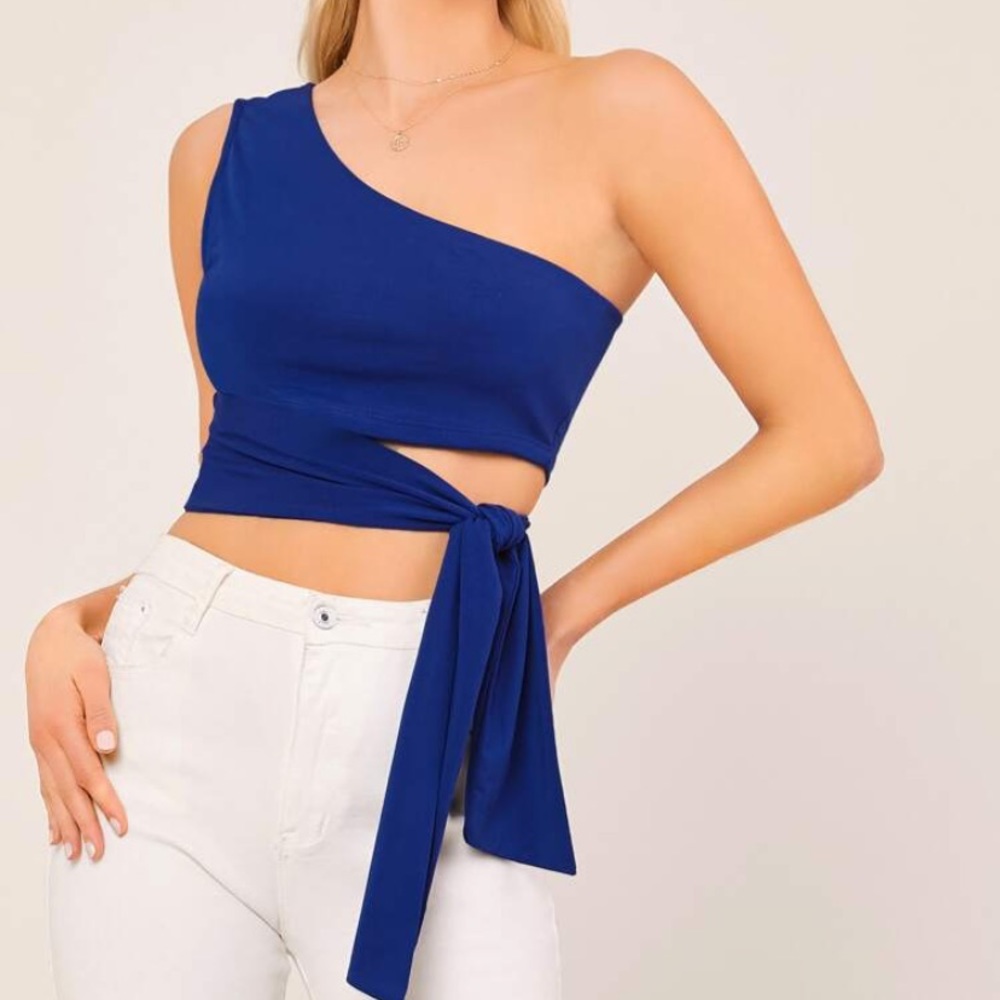 Pink One Shoulder Top - Picture 6 of 6